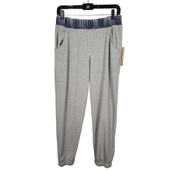 NWT Vintage Havana WASHED DENIM AND FLEECE COMBO JOGGER Size Medium - Picture 2 of 15